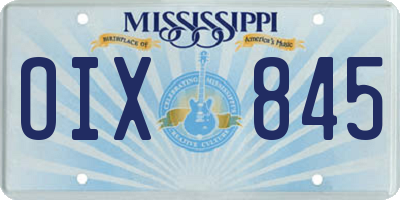 MS license plate OIX845
