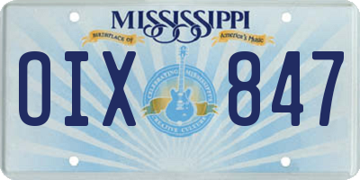 MS license plate OIX847