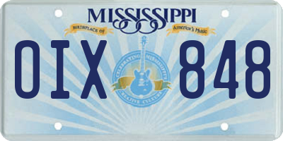 MS license plate OIX848