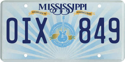 MS license plate OIX849