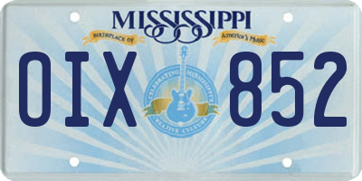 MS license plate OIX852