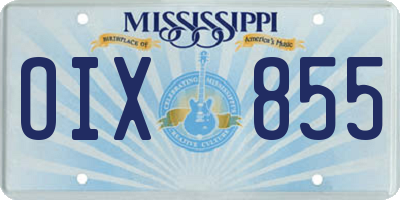 MS license plate OIX855