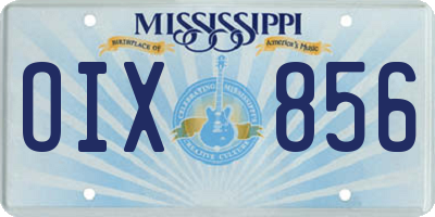 MS license plate OIX856