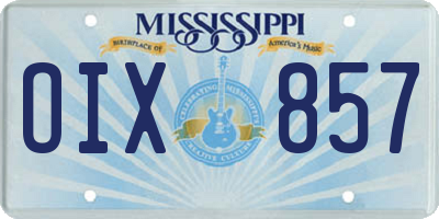 MS license plate OIX857