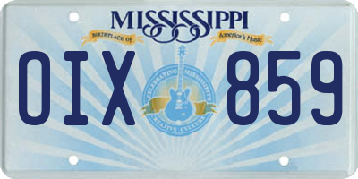 MS license plate OIX859