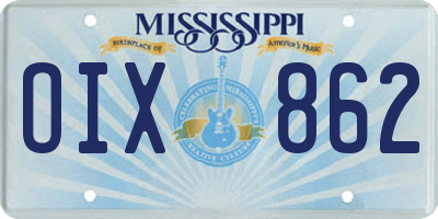 MS license plate OIX862