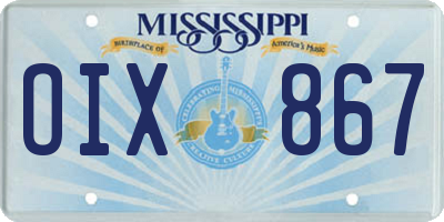 MS license plate OIX867