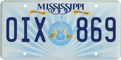MS license plate OIX869