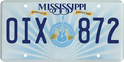 MS license plate OIX872