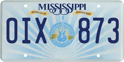 MS license plate OIX873