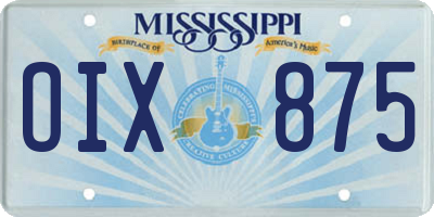 MS license plate OIX875