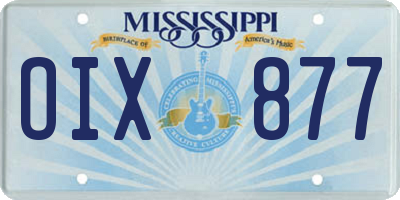MS license plate OIX877