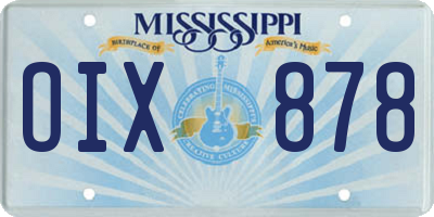 MS license plate OIX878