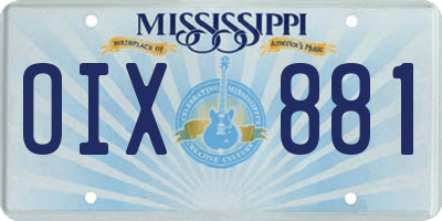 MS license plate OIX881