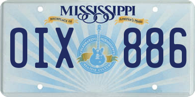 MS license plate OIX886