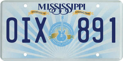 MS license plate OIX891