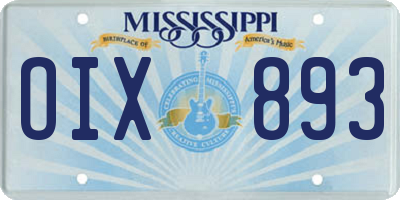 MS license plate OIX893
