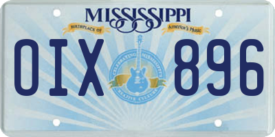 MS license plate OIX896
