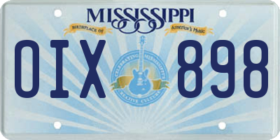 MS license plate OIX898