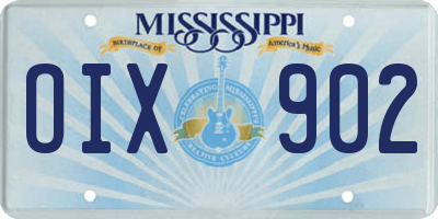 MS license plate OIX902