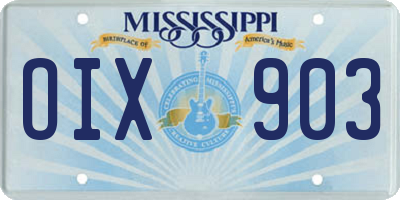 MS license plate OIX903