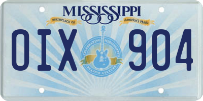 MS license plate OIX904