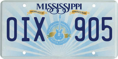 MS license plate OIX905