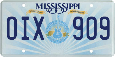 MS license plate OIX909