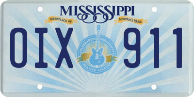 MS license plate OIX911