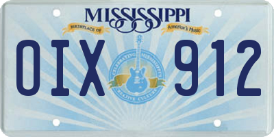 MS license plate OIX912