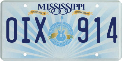 MS license plate OIX914