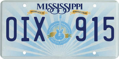MS license plate OIX915