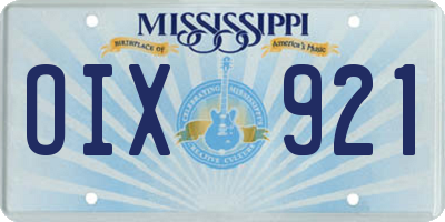 MS license plate OIX921