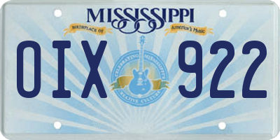 MS license plate OIX922