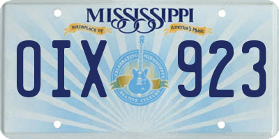 MS license plate OIX923