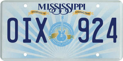 MS license plate OIX924