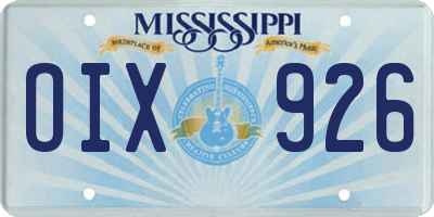 MS license plate OIX926