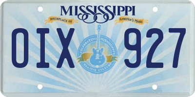 MS license plate OIX927