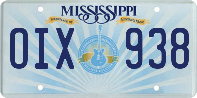 MS license plate OIX938