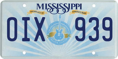 MS license plate OIX939