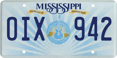 MS license plate OIX942