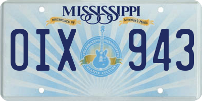 MS license plate OIX943