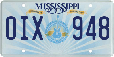 MS license plate OIX948