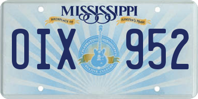 MS license plate OIX952