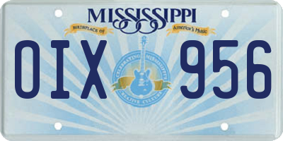 MS license plate OIX956
