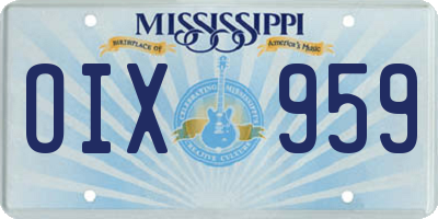MS license plate OIX959