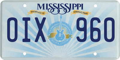 MS license plate OIX960
