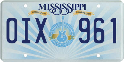 MS license plate OIX961