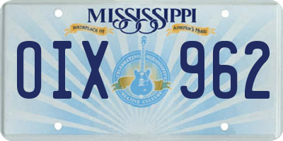 MS license plate OIX962