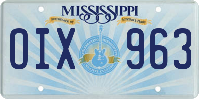 MS license plate OIX963